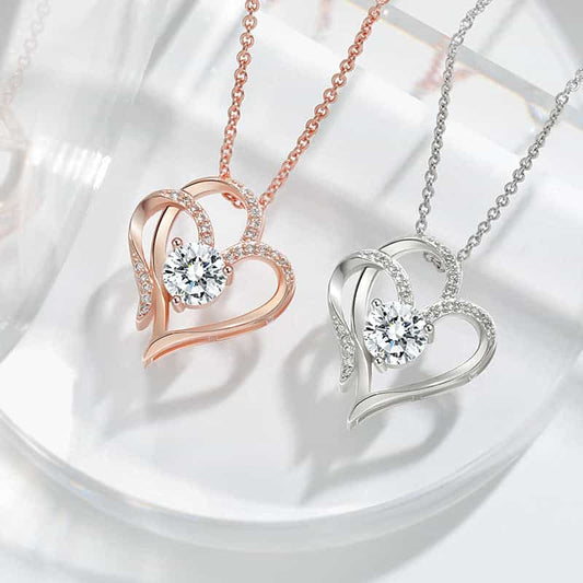 Zircon Double Love Necklace - BiBa Beauty
