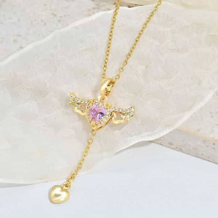 Heart Angel Wings Necklace - BiBa Beauty