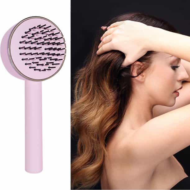 Self Cleaning Hair Brush | Easy Detangling & Massage - BiBa Beauty