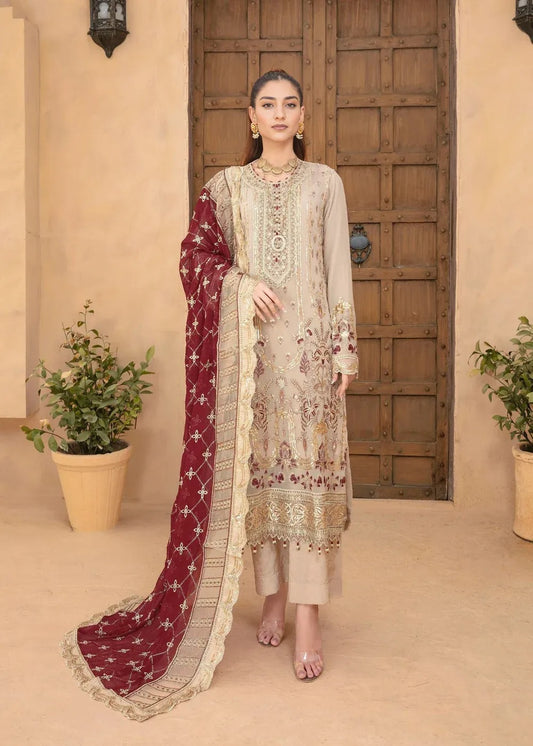 Indian/ Pakistani 4 Pcs Festive/ Party Wear Kurta Set