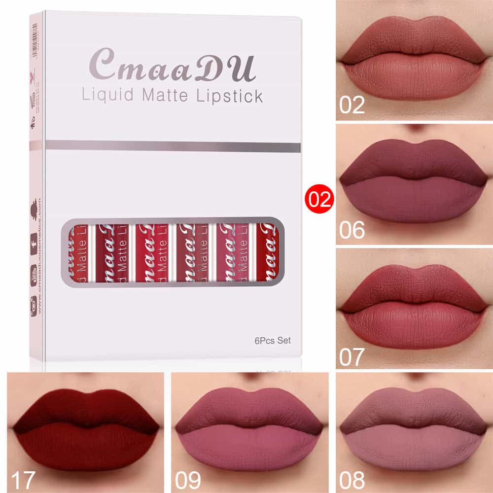 Waterproof Matte Lipstick - Non-stick Long-Lasting Set - BiBa Beauty