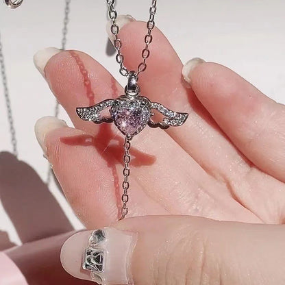 Heart Angel Wings Necklace - BiBa Beauty