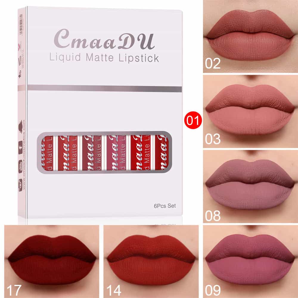 Waterproof Matte Lipstick - Non-stick Long-Lasting Set - BiBa Beauty