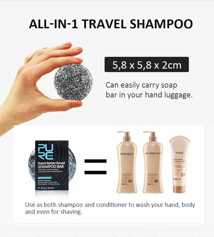 Bamboo Charcoal Shampoo Hair Shampoo beauty Damaged Hair # BiBa Store